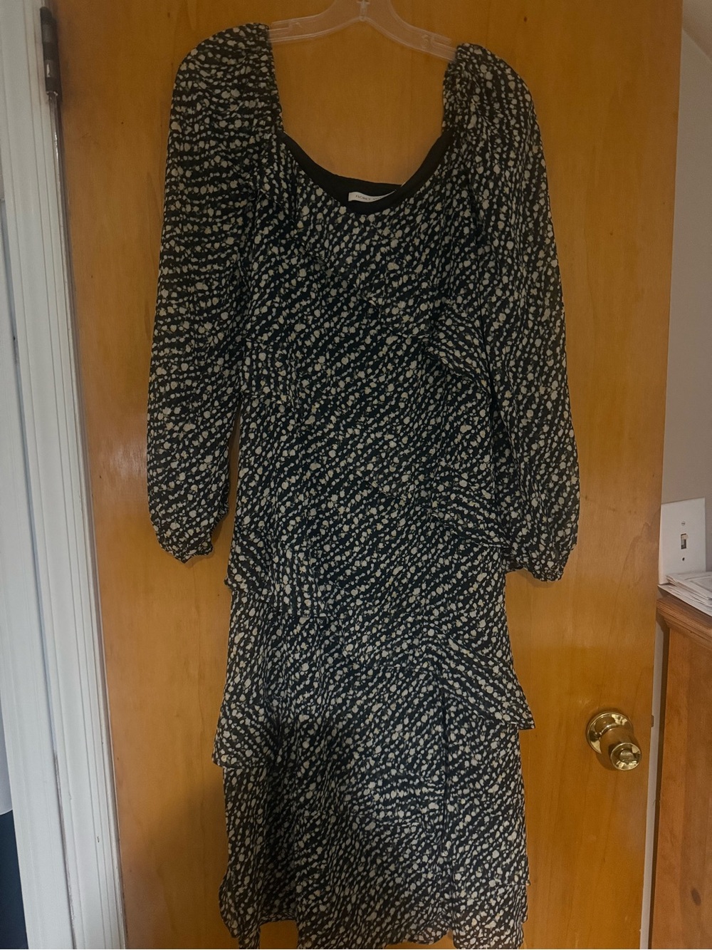 Floret Studios Black Floral Ruffle dress!